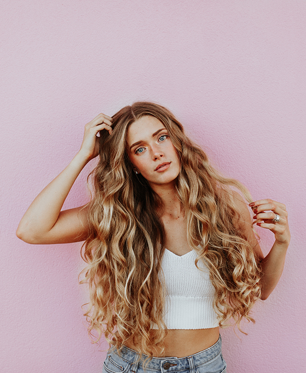 A woman with curly hair